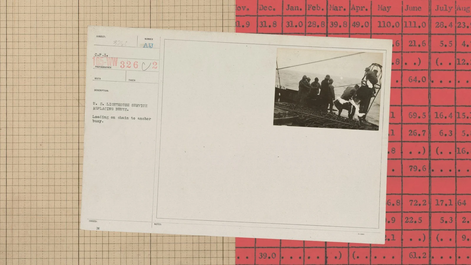 Archival photograph and document collage over beige and red numerical tables, used in the Anthropic Cyber Mission announcement.