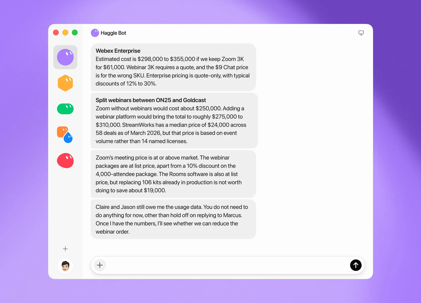 Grok procurement bot screenshot from the company’s purchasing case study.